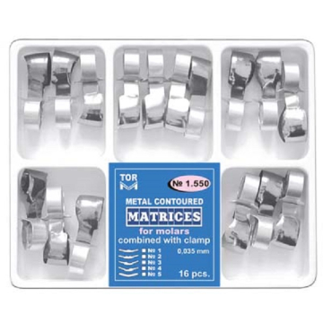Kit Matrice Metalice Conturate Cu Clema Molar 0.035mm 16buc 1550 TOR VM