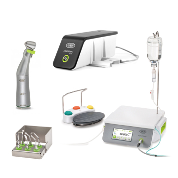 Pachet WH: Fiziodispenser Implantmed SI-1023 pedalÄƒ wireless, luminÄƒ LED + Piesa Cot WS-75L + Modul Piezomed SA-435, SA-40 L  + Set anse Bone pentru Piezomed+