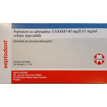 SP SEPTANEST CU ADRENALINA 1:100000 Cod CIM W10707001