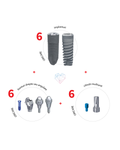 All on 6 Kit: 6 implanturi + 6 bonturi + 6 cilindri multiunit