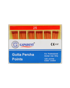 Gapa conuri gutaperca 120 buc/cut nr.25 rosu