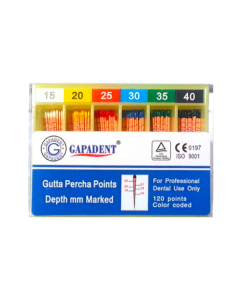GAPA Conuri gutaperca gradate 120 buc/cut ASS Seria 1
