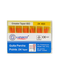 Gapa conuri gutaperca taper 60 buc/cut 04 nr.20 galben