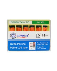 Gapa conuri gutaperca taper 60 buc/cut 04 nr.35 verzi
