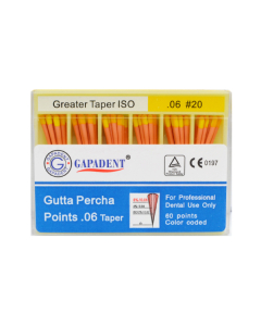 Gapa conuri gutaperca taper 60 buc/cut 06 nr.20 galbene