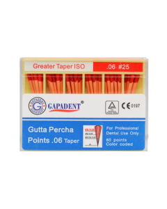 Gapa conuri gutaperca taper 60 buc/cut 06 nr.25 rosii