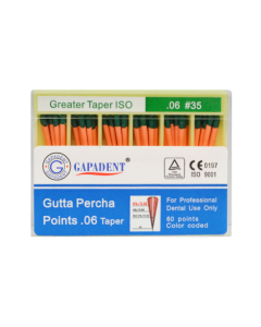 Gapa conuri gutaperca taper 60 buc/cut 06 nr.35, verzi
